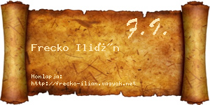 Frecko Ilián névjegykártya